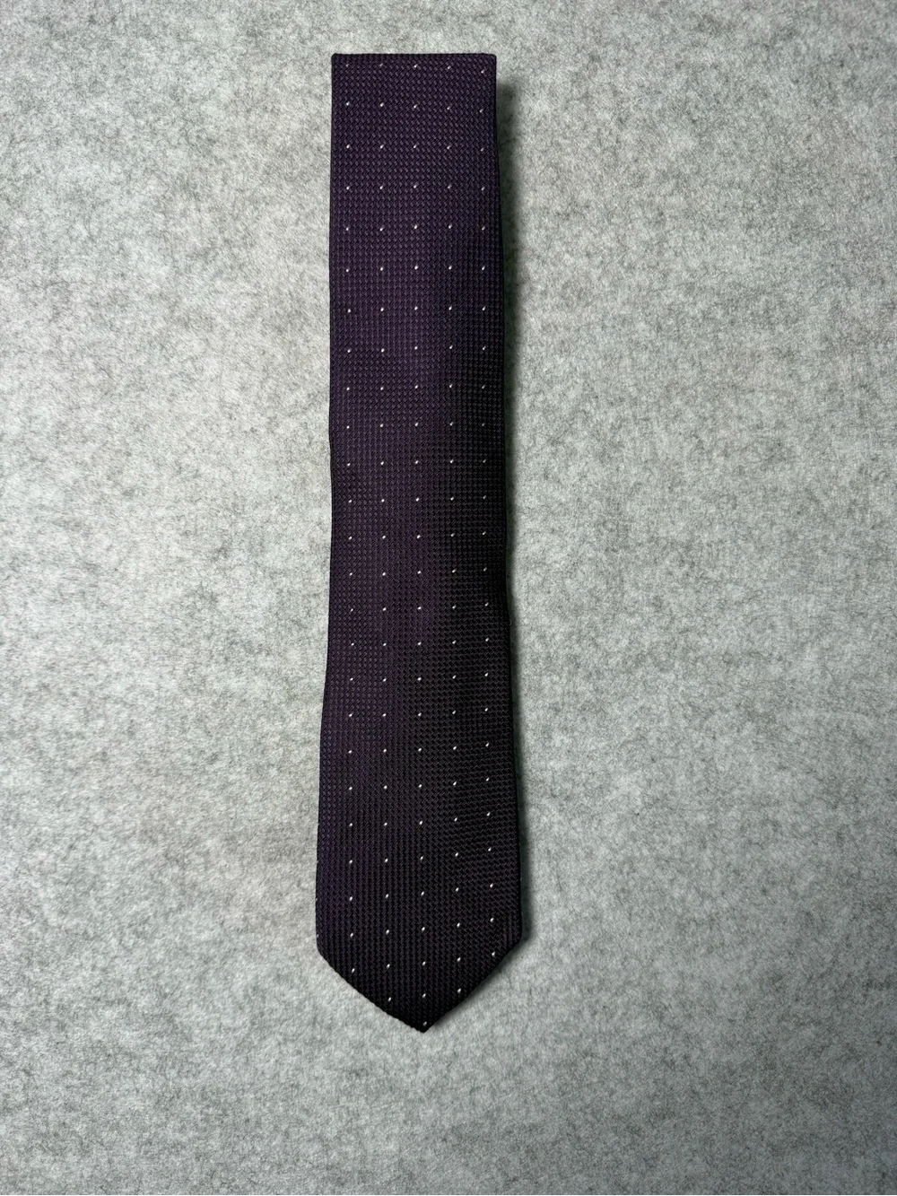 Charles Tyrwhitt Deep Purple 100% Silk Tie with Tiny Silver Dots